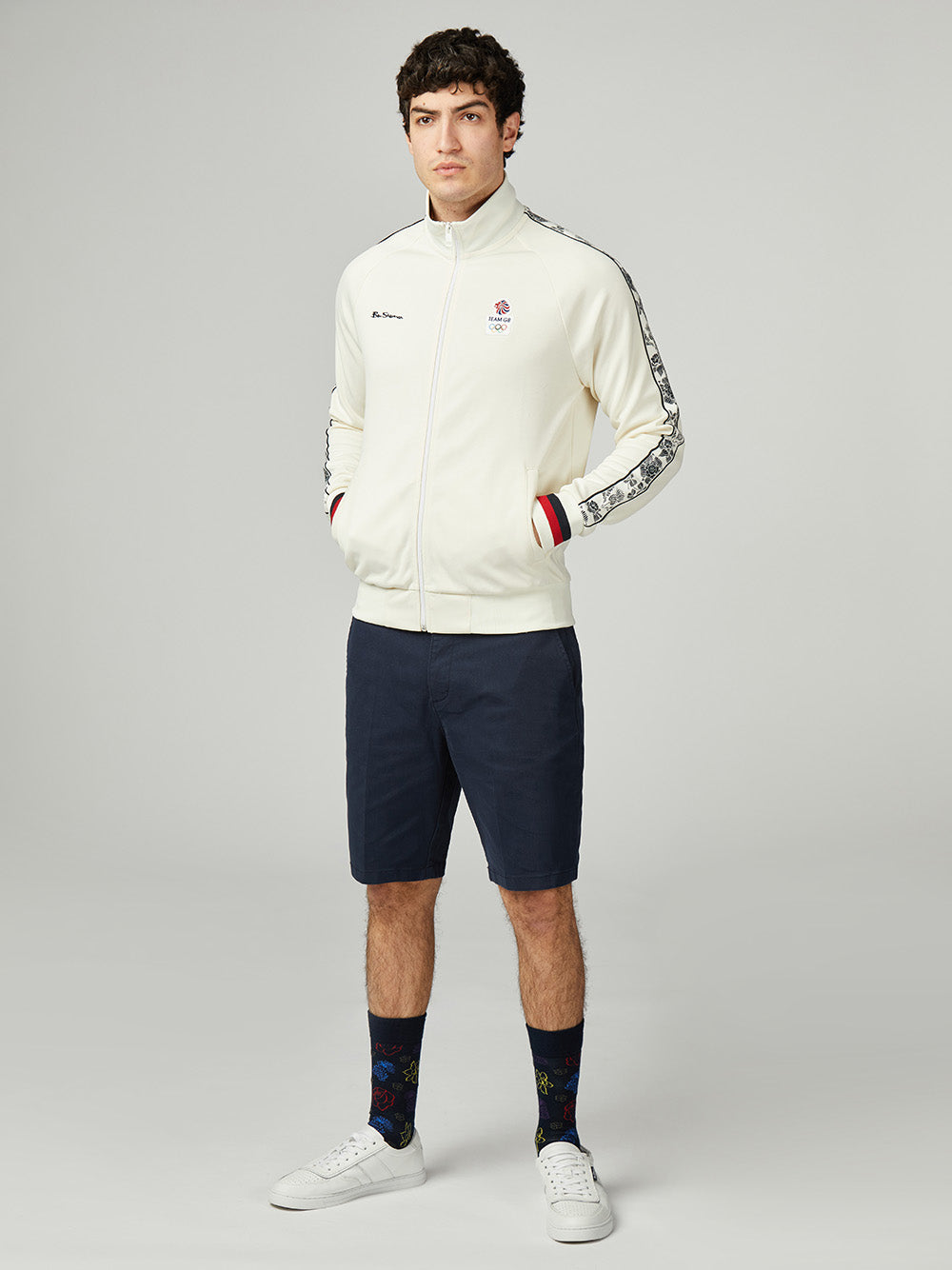 White Ben Sherman Team GB Taped Track Top Jackets | 5896-IWQKG