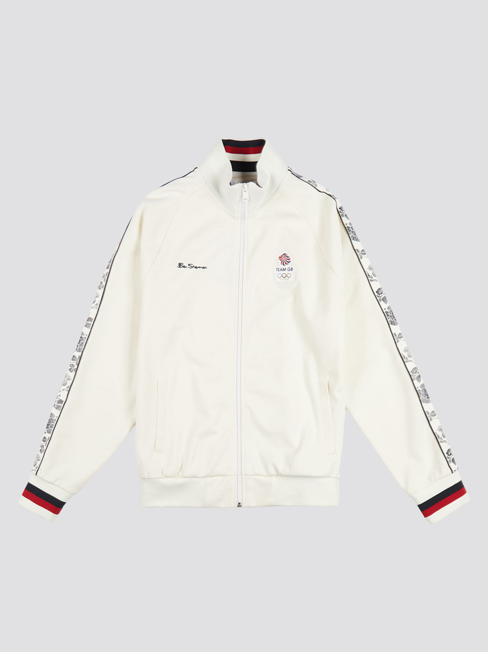 White Ben Sherman Team GB Taped Track Top Jackets | 5896-IWQKG