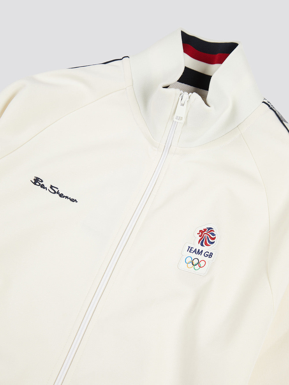 White Ben Sherman Team GB Taped Track Top Jackets | 5896-IWQKG