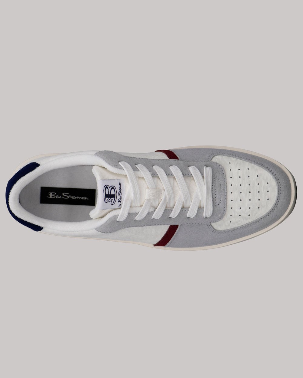 White / Navy Ben Sherman Richmond Sneakers | 0278-TUYXF