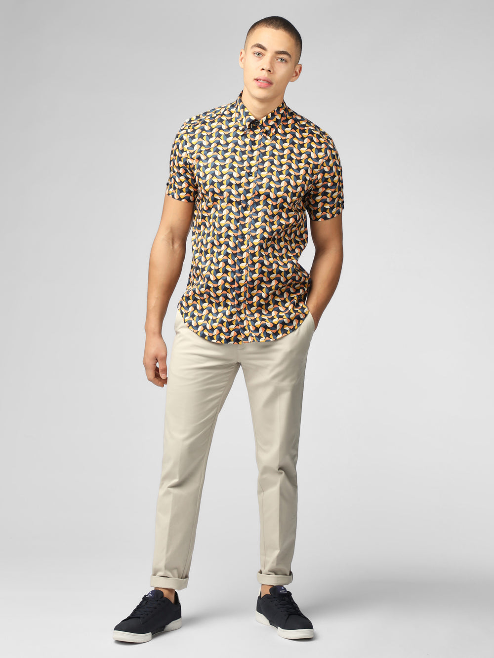 Yellow Ben Sherman Bahaus Geo Shirts | 6178-PHCDF