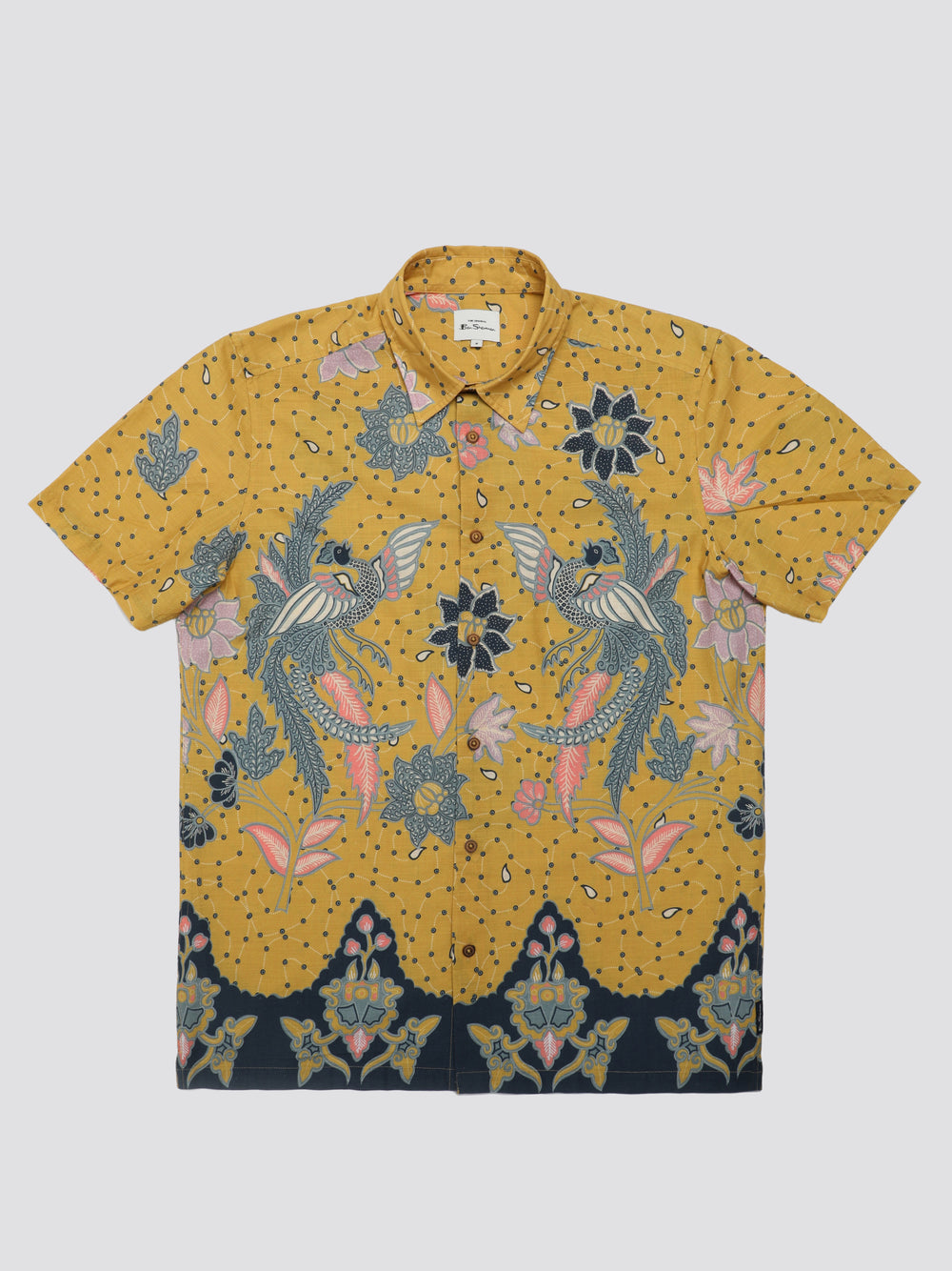 Yellow Ben Sherman Signature Abstract Botanical Print Shirts | 6245-RCDPF