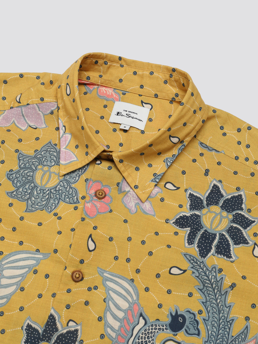 Yellow Ben Sherman Signature Abstract Botanical Print Shirts | 6245-RCDPF