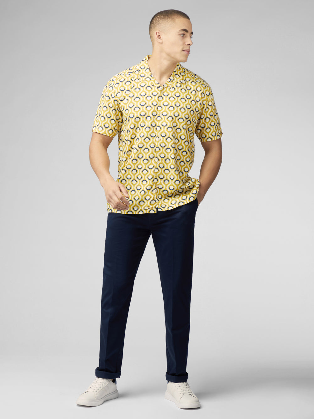 Yellow Ben Sherman Signature Retro Geo Shirts | 3195-OLSKJ