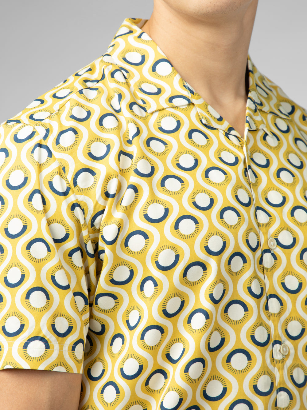 Yellow Ben Sherman Signature Retro Geo Shirts | 3195-OLSKJ