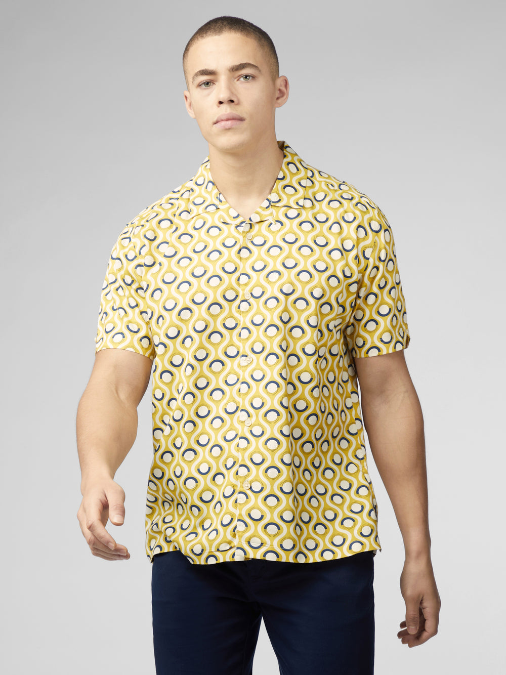 Yellow Ben Sherman Signature Retro Geo Shirts | 3195-OLSKJ